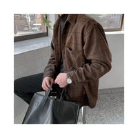 WOOL BLEND PLAID OVERSHIRT