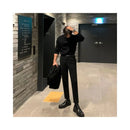 MRCYC semi high neck sweater for men in autumn and winter loose Korean style trend thick black mid neck knitted base sweater and thread jacket image 3