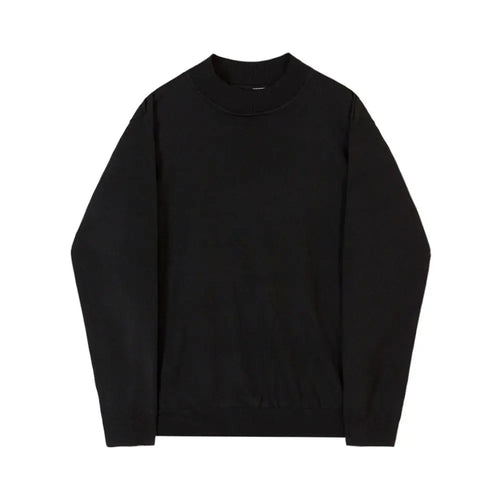 MRCYC semi high neck sweater for men in autumn and winter loose Korean style trend thick black mid neck knitted base sweater and thread jacket image 5