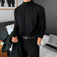 SEMI HIGH-NECK KNIT SWEATER