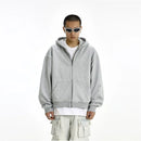 Spring and Autumn Cleanfit Grey Hoodie Men s and Women s American Retro Casual Boxy Short Loose Coat Hoodie image 2