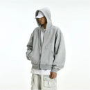 Spring and Autumn Cleanfit Grey Hoodie Men s and Women s American Retro Casual Boxy Short Loose Coat Hoodie image 0