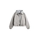 76STREET American retro cleanfit fake two piece deconstructive design hooded jacket jacket men s workwear jacket image 5