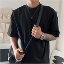 SAZ antique silver necklace for men s fashion niche high street retro titanium steel original design hanging decoration Japanese minimalist accessories image 3