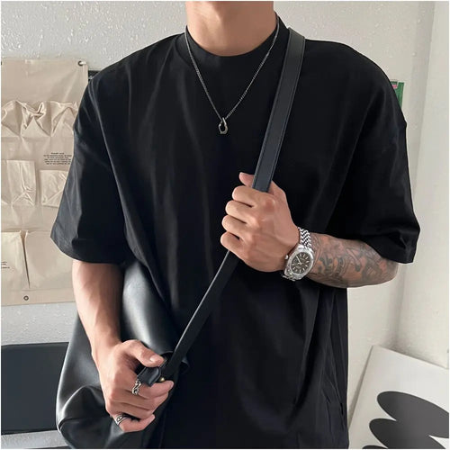 SAZ antique silver necklace for men s fashion niche high street retro titanium steel original design hanging decoration Japanese minimalist accessories image 3