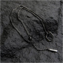 SAZ antique silver necklace for men s fashion niche high street retro titanium steel original design hanging decoration Japanese minimalist accessories image 4