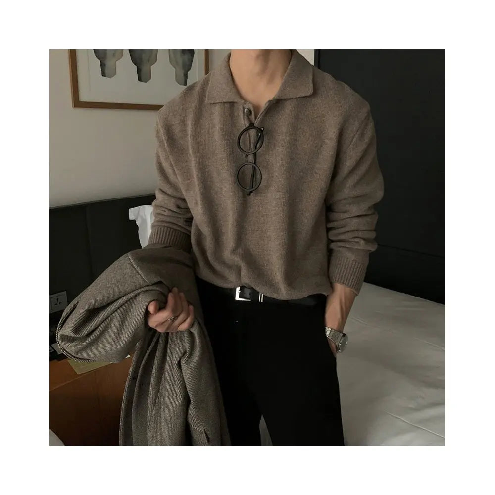 LOOSE FIT KNIT POLO SHIRT 其它（服饰）