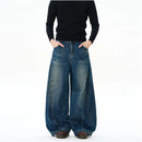 Oulang s store American high street lazy and relaxed pants men s hooligans handsome and high end curved knife pants couple jeans trendy image 2