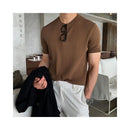 KNITTED SHORT SLEEVE LOOSE FIT TEE 摇橹人