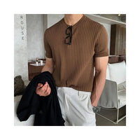 KNITTED SHORT SLEEVE LOOSE FIT TEE