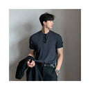 KNITTED SHORT SLEEVE LOOSE FIT TEE 摇橹人