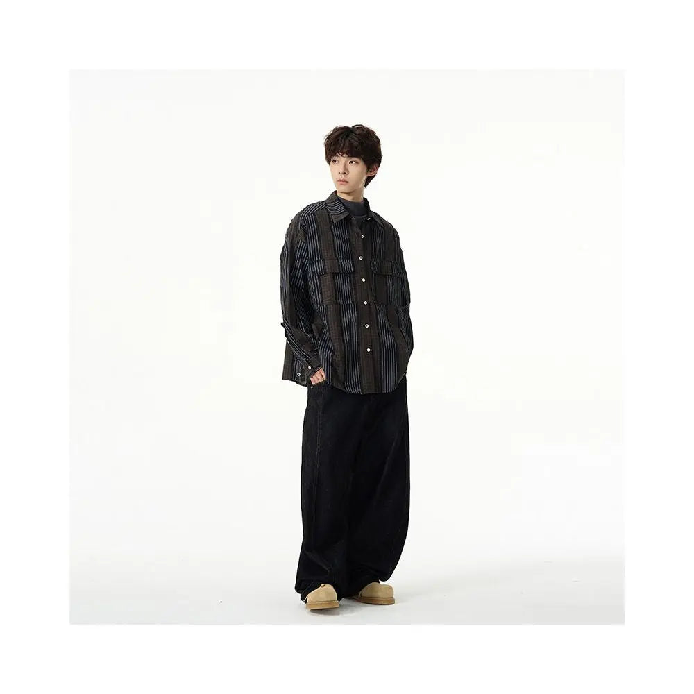 Tailang s store American retro wide leg loose scimitar pants men s high end niche jeans cool street pants image 4