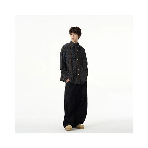 Tailang s store American retro wide leg loose scimitar pants men s high end niche jeans cool street pants image 4