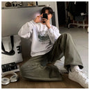 MRCYC retro workwear jeans men s spring loose casual pants Korean trend cool straight leg floor pants image 2