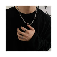 BLACK GEMSTONE MULTI LAYER CLAVICLE NECKLACE