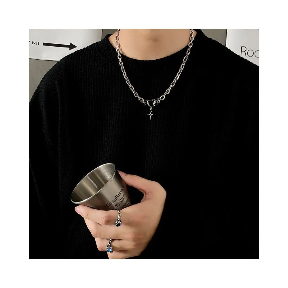 Carmen Black Gemstone Multi layer Necklace for Boys Trendy Hip Hop Ins High Street Niche Cold Style High End Clavicle Chain for Girls image 3