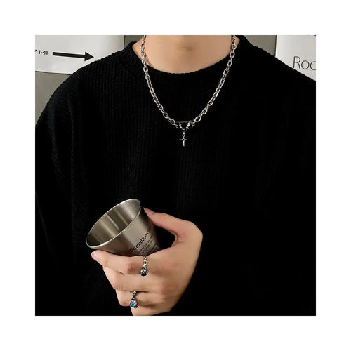 Carmen Black Gemstone Multi layer Necklace for Boys Trendy Hip Hop Ins High Street Niche Cold Style High End Clavicle Chain for Girls image 3