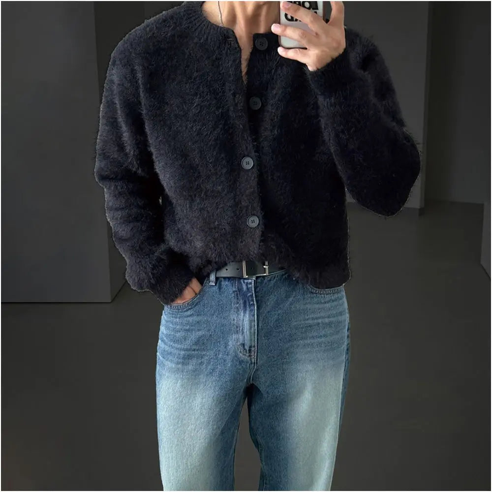 SOFT KNIT ROUND NECK CARDIGAN DAVID&ME