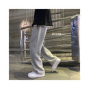 Men s pants Korean style trendy wide leg hanging feeling floor length pants autumn loose straight leg sweatpants with plush warm men s pants image 4