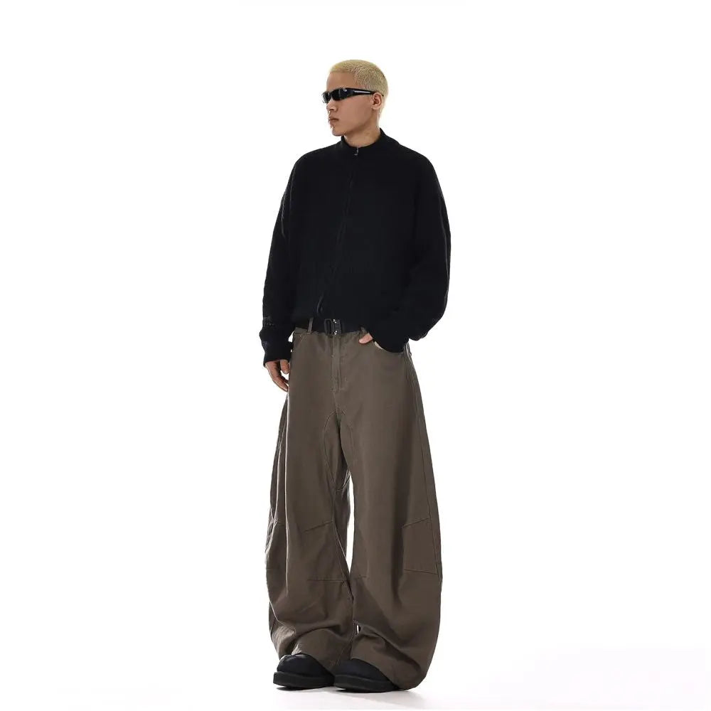 RETRO DECONSTRUCTED CURVED LEG JEANS