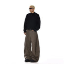 American retro silhouette curved knife jeans for men and women rugged and stylish with a sense of luxury deconstructed Loose and wide legged couple casual pants image 5