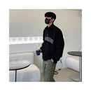 MRCYC Retro Half High Neck Hoodie Men s Spring Letter Embroidered Coat Korean Trendy Brand Loose Long Sleeve Bottom Shirt image 3