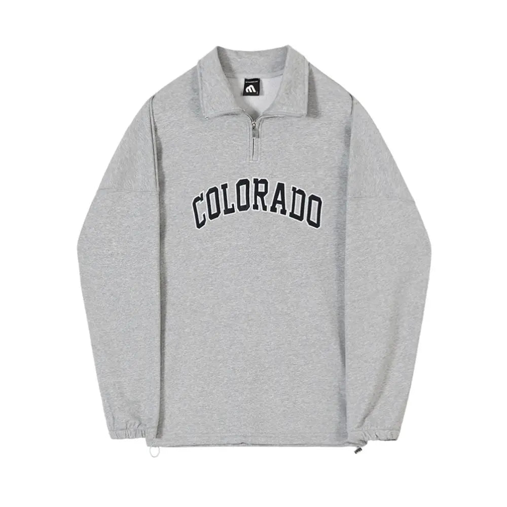 MRCYC Retro Half High Neck Hoodie Men s Spring Letter Embroidered Coat Korean Trendy Brand Loose Long Sleeve Bottom Shirt image 5