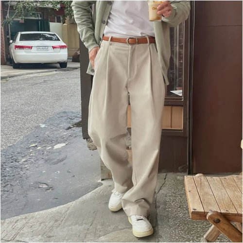 DOUBLE PLEATED STRAIGHT LEG PANTS 我是大卫