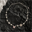 Carmen 2021 new butterfly pearl patchwork necklace female Instagram niche design internet celebrity personality collarbone chain male image 2