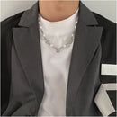 Carmen 2021 new butterfly pearl patchwork necklace female Instagram niche design internet celebrity personality collarbone chain male image 4