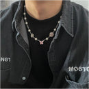 Carmen 2021 new butterfly pearl patchwork necklace female Instagram niche design internet celebrity personality collarbone chain male image 0