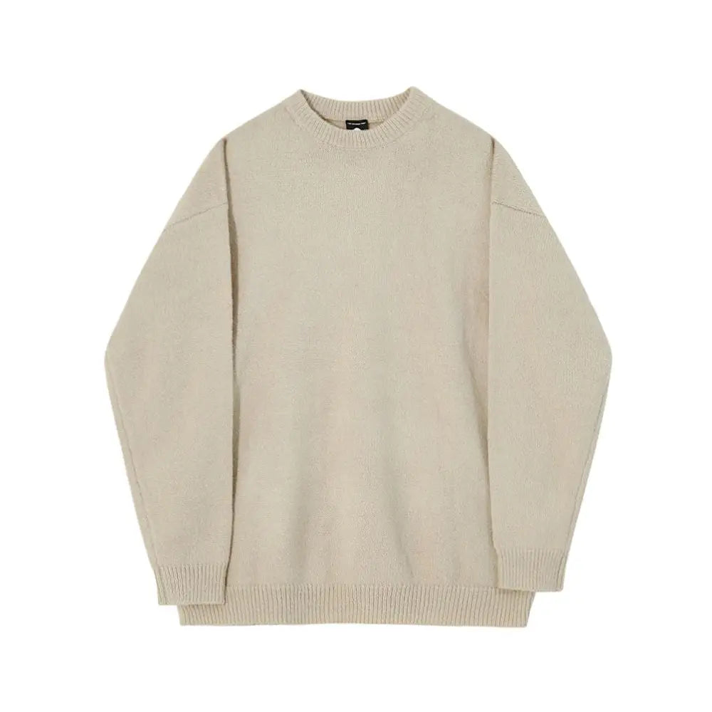 MRCYC mohair lazy knitted sweater men s winter thick base sweater Korean loose sweater soft sticky jacket image 5