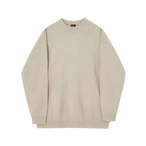 MRCYC mohair lazy knitted sweater men s winter thick base sweater Korean loose sweater soft sticky jacket image 5