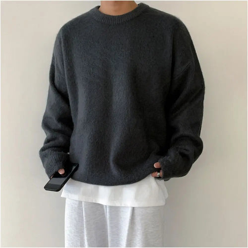 MOHAIR BLEND LOOSE FIT KNIT SWEATER Mrcyc