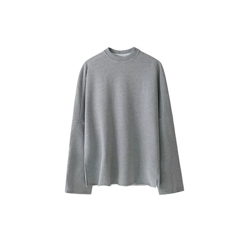 MRCYC Japanese round neck solid color hoodie men s spring and autumn season Korean trend loose jacket student men s top image 5