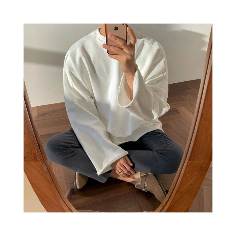 SOLID COLOR LOOSE FIT HOODIE