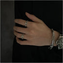 Carmen Original Versatile Fried Dough Twists Chain Large Ring Fashion Hip Hop Simple Single Ring Index Finger End Ring for Men and Women image 3