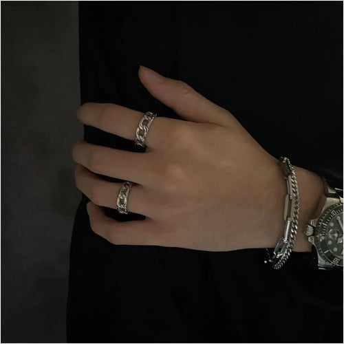 Carmen Original Versatile Fried Dough Twists Chain Large Ring Fashion Hip Hop Simple Single Ring Index Finger End Ring for Men and Women image 3