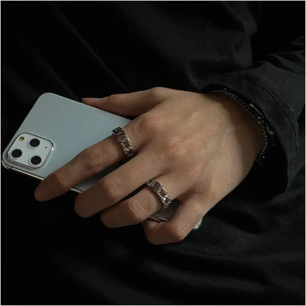 Carmen Original Versatile Fried Dough Twists Chain Large Ring Fashion Hip Hop Simple Single Ring Index Finger End Ring for Men and Women image 4