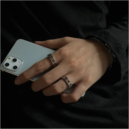 Carmen Original Versatile Fried Dough Twists Chain Large Ring Fashion Hip Hop Simple Single Ring Index Finger End Ring for Men and Women image 4