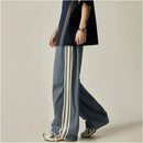 ISIETS American retro drape lazy style striped quick drying pants men s summer paratrooper pants loose wide leg casual pants image 4