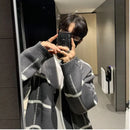 Bishe 2025 Spring and Autumn New Trendy Cardigan Men s Korean Edition British Checkered Stripe Sweater Men s V neck Sweater image 1