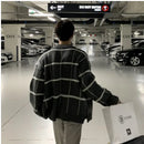 Bishe 2025 Spring and Autumn New Trendy Cardigan Men s Korean Edition British Checkered Stripe Sweater Men s V neck Sweater image 4