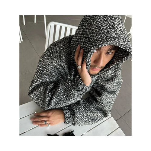 High end couple s hooded sweatshirt unisex spring and autumn Chanel style woven jacket trendy light luxury retro top image 2