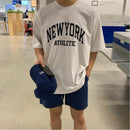 KOREAN LETTER PRINT LOOSE FIT T-SHIRT Mrcyc