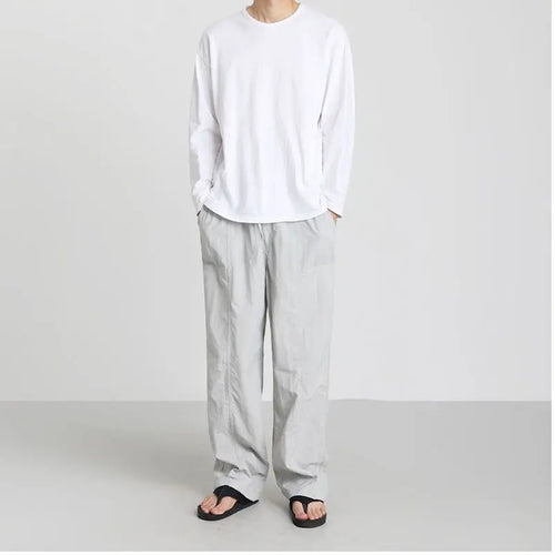 MRCYC Men s Casual Pants Summer Korean Style Trendy Loose Fit Japanese Style Cargo Pants Versatile Wide Leg Straight Leg Trousers image 4