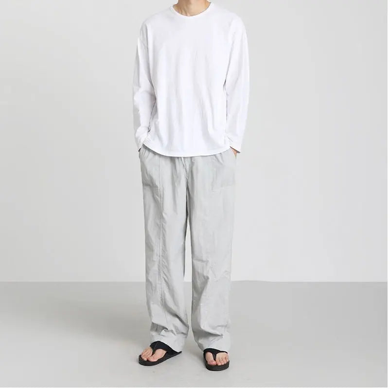 MRCYC Men s Casual Pants Summer Korean Style Trendy Loose Fit Japanese Style Cargo Pants Versatile Wide Leg Straight Leg Trousers image 4