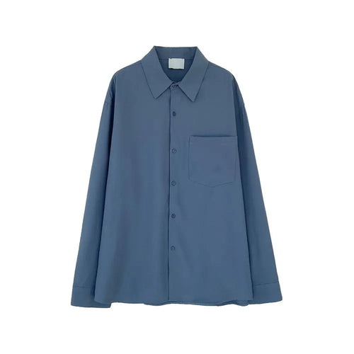 ZPZ Spring and Autumn Top Korean Edition Loose and High End Hanging Long Sleeve Shirt for Men Trendy and Casual No Ironing Solid Color Shirt image 5