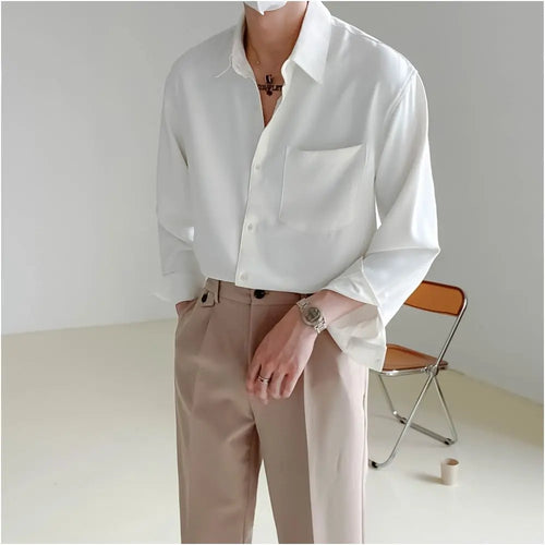 KOREAN LOOSE FIT LONG SLEEVE SHIRT SJCEZPZ