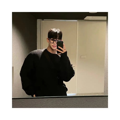 KOREAN LAZY STYLE SOLID COLOR KNIT SWEATER DAVID&ME